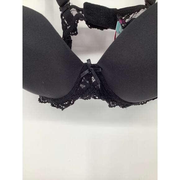 Magic Bodyfashion Women's 36C Black Luxury Gel Bra Underwire Lace Trim Q6-17 - Picture 3 of 7